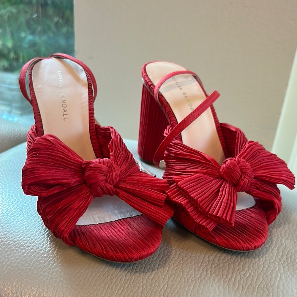 Loeffler Randall Camellia Red Heels with Bow